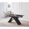 Kihúzható étkezőasztal, beton|fekete, 160-200x90 cm, MAJED