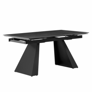 Kihúzható étkezőasztal, grafit|fekete, 160-240x90 cm, SALAL