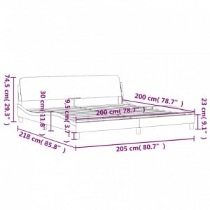 Sötétbarna szövet ágykeret matrac nélkül 200 x 200 cm