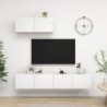 3 db fehér szerelt fa TV-szekrény
