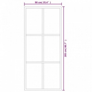 ESG üveg és alumínium tolóajtó fémszerelvény-szettel 90x205 cm