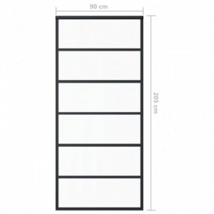 ESG üveg és alumínium tolóajtó fémszerelvény-szettel 90x205 cm