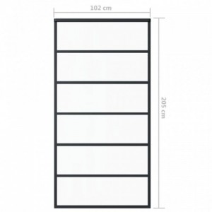 ESG üveg és alumínium tolóajtó fémszerelvény-szettel 102x205 cm