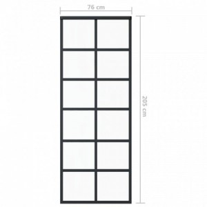 ESG üveg és alumínium tolóajtó fémszerelvény-szettel 76x205 cm