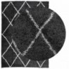 PAMPLONA fekete és krém bolyhos modern szőnyeg 240 x 340 cm