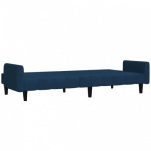 Kétszemélyes kék bársony kanapéágy