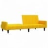 Kétszemélyes sárga bársony kanapéágy