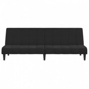 Kétszemélyes fekete bársony kanapéágy