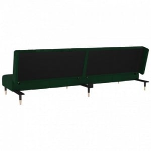 Kétszemélyes sötétzöld bársony kanapéágy