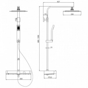 SCHÜTTE OCEAN termosztátos zuhanyrendszer