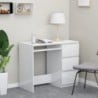 Fehér magasfényű szerelt fa íróasztal 90 x 45 x 76 cm