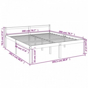 Tömör fenyőfa ágy időseknek 200 x 200 cm