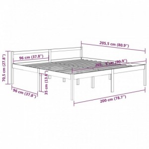 Mézbarna tömör fenyőfa ágy időseknek 200 x 200 cm