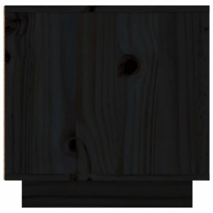 Fekete tömör fenyőfa TV-szekrény 156 x 40 x 40 cm