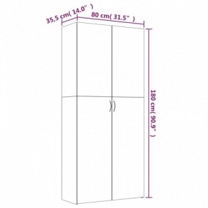 Szürke sonoma színű szerelt fa cipősszekrény 80x35,5x180 cm