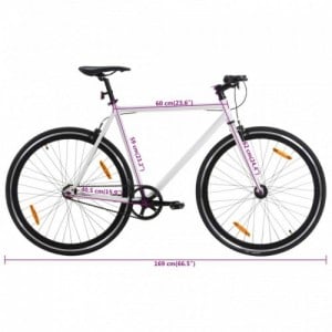 Fehér és fekete örökhajtós kerékpár 700c 59 cm
