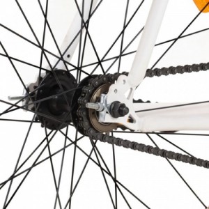 Fehér és narancssárga örökhajtós kerékpár 700c 51 cm