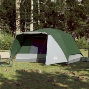 6 személyes zöld vízálló előrészes családi sátor