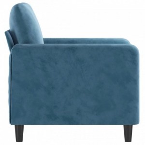 Kék bársony kanapéfotel 60 cm