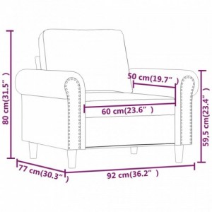 Fekete műbőr kanapéfotel 60 cm