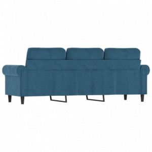 3 személyes kék bársony kanapé 180 cm