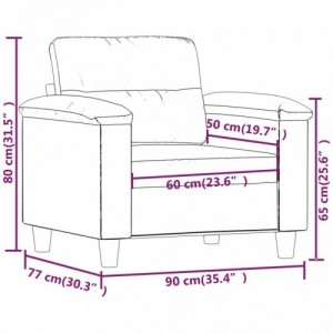 Világosszürke mikroszálas szövet kanapéfotel 60 cm