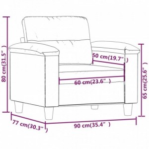 Krémszínű mikroszálas szövet kanapéfotel 60 cm