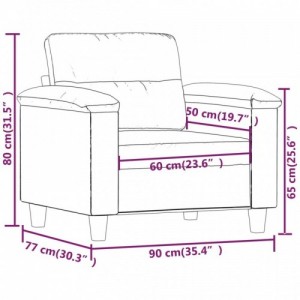 Krémszínű műbőr kanapéfotel 60 cm