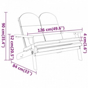 Tömör akácfa Adirondack kerti pad párnával