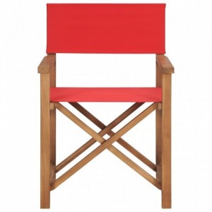 2 db piros tömör tíkfa összecsukható rendezői szék