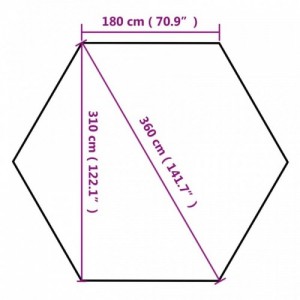 Tópszínű összecsukható hatszögletű pavilon 3,6 x 3,1 m 220 g|m²