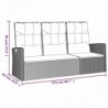 Szürke polyrattan dönthető kerti pad párnával 173 cm