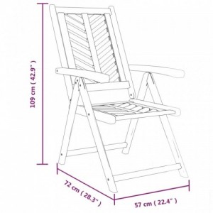 2 db tömör akácfa dönthető kerti szék