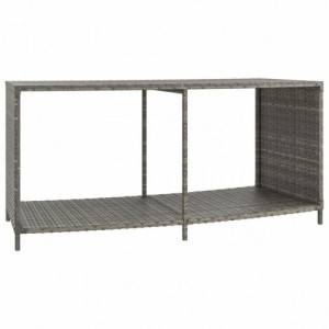 2 db szürke polyrattan tárolópolc