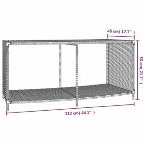 2 db szürke polyrattan tárolópolc