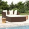 Barna polyrattan napozóágy párnával 182 x 118 x 63 cm