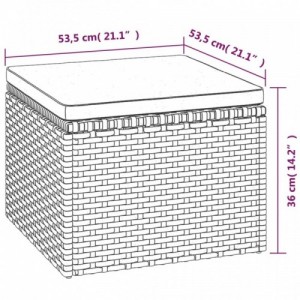 3 részes szürke polyrattan kerti ülőgarnitúra párnákkal