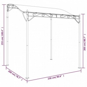 Krémszínű szövet és acél pavilon 2 x 2,3 m 180 g|m²