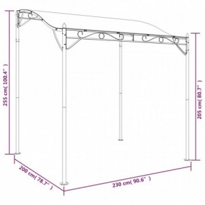 Tópszínű szövet és acél pavilon 2 x 2,3 m 180 g|m²