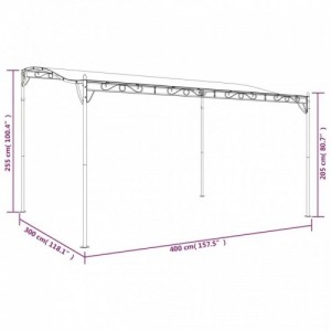 Krémszínű szövet és acél pavilon 4 x 3 m 180 g|m²