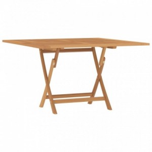 Összecsukható tömör tíkfa kerti asztal 110x110x75 cm