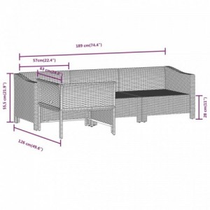 4 részes szürke polyrattan kerti ülőgarnitúra párnákkal