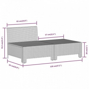 2 részes szürke polyrattan kerti ülőgarnitúra párnákkal