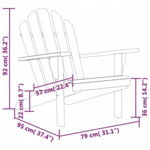 Tömör tíkfa kerti adirondack szék 79 x 95 x 92 cm