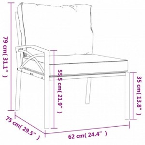 2 db acél kerti szék homokszínű párnákkal 62 x 75 x 79 cm