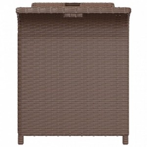 Barna polyrattan kerti pad párnával 116 x 46 x 57 cm