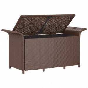 Barna polyrattan kerti pad párnával 116 x 46 x 57 cm