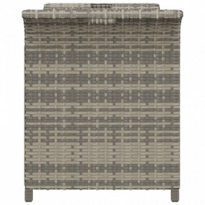 Barna polyrattan kerti pad párnával 116 x 46 x 57 cm