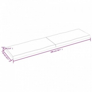 Sötétbarna kezelt tömör asztallap 200x50x(2-6) cm