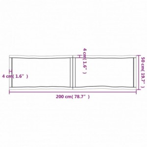 Sötétbarna kezelt tömör asztallap 200x50x(2-6) cm